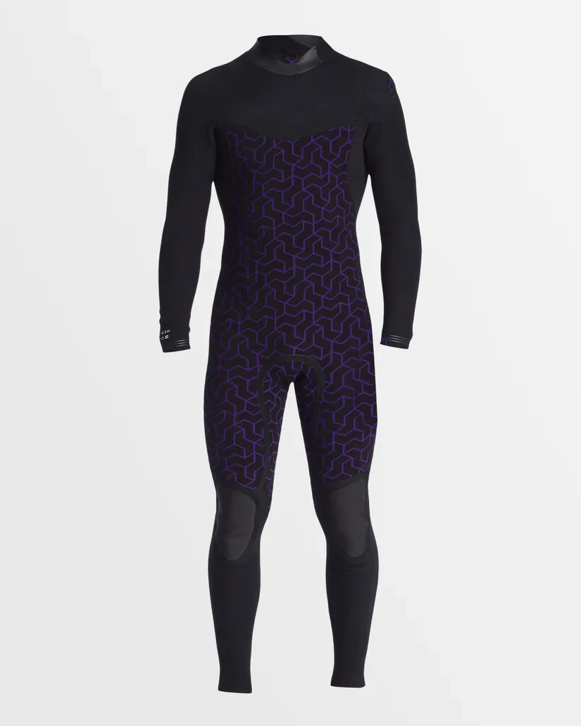 Billabong Mens 3/2mm Furnace Natural Chest Zip Steamer Wetsuit - Black - Image 2